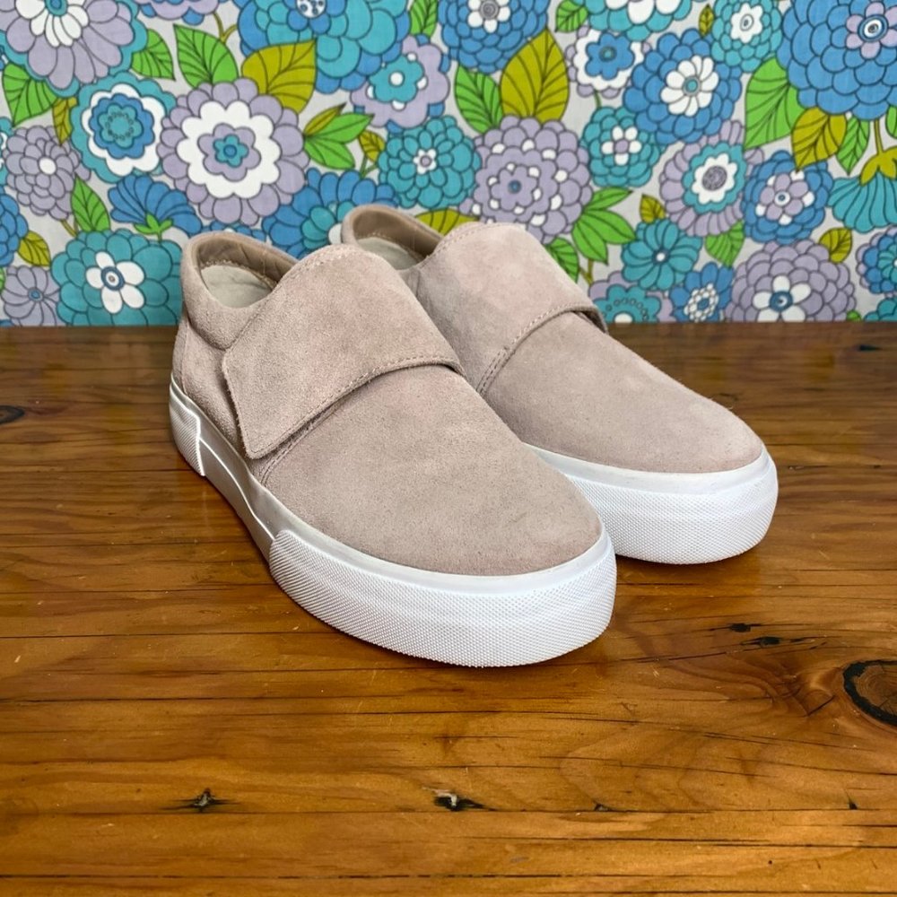 Vince Cage Suede Velcro Platform Sneakers Size: 7